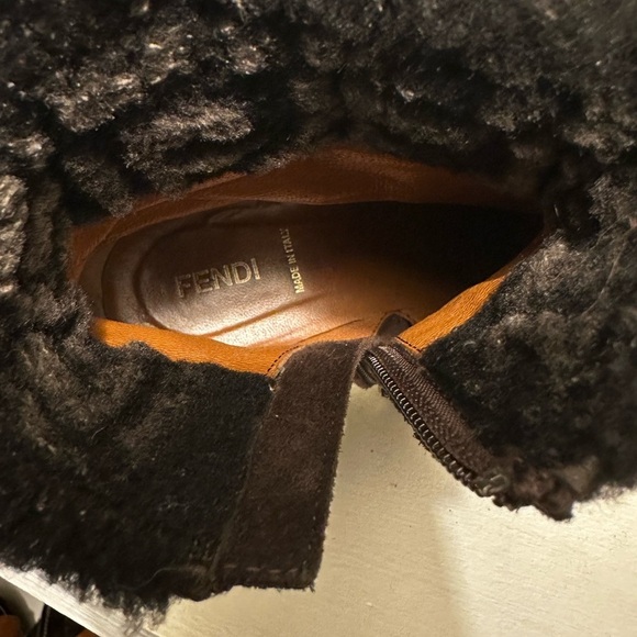 Fendi Zucca FF Logo Suede Combat Boots Size 5.5 (Euro 36.5) - Picture 7 of 12